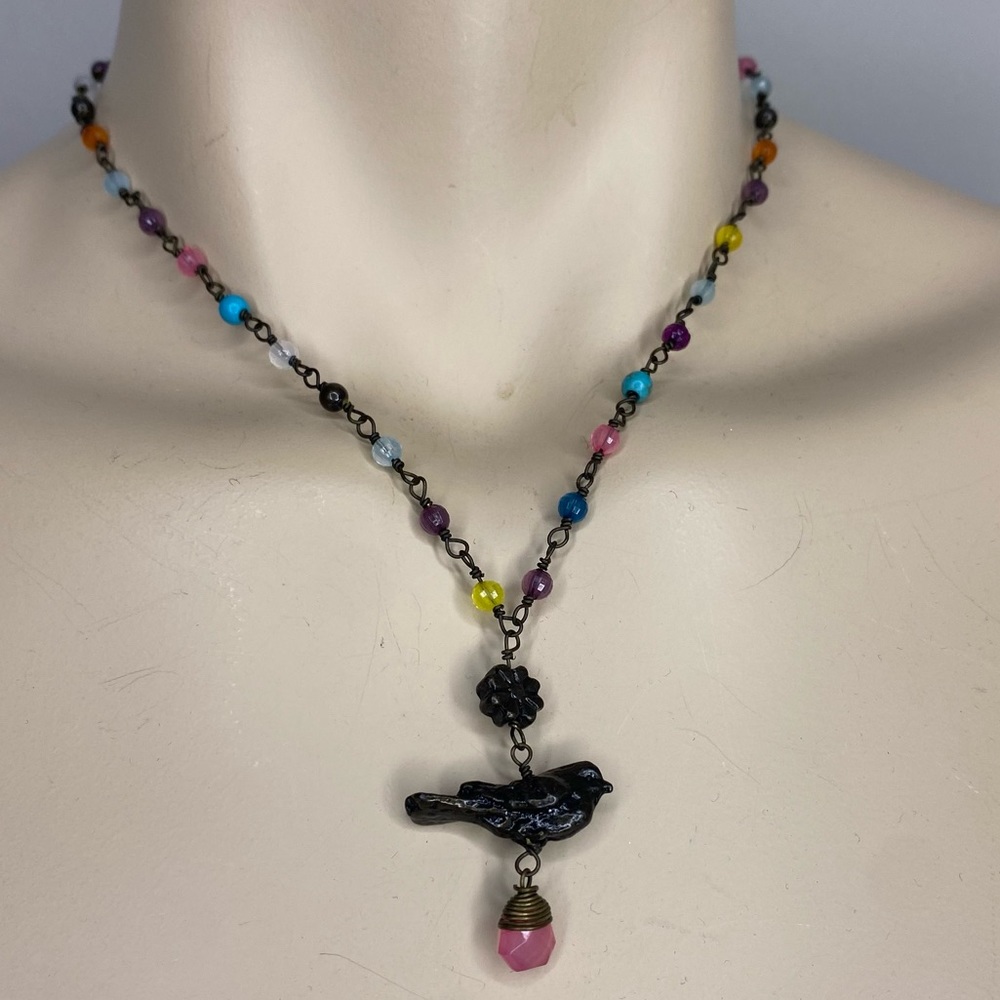 Plunder Bead Bird Necklace - Picture 2 of 7